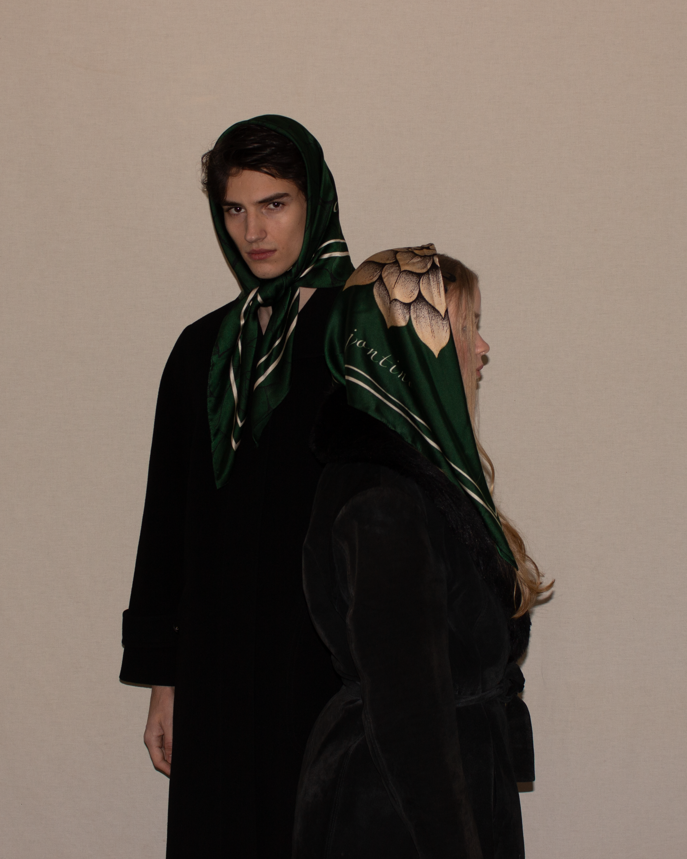 flora green ⁓ mulberry silk scarf