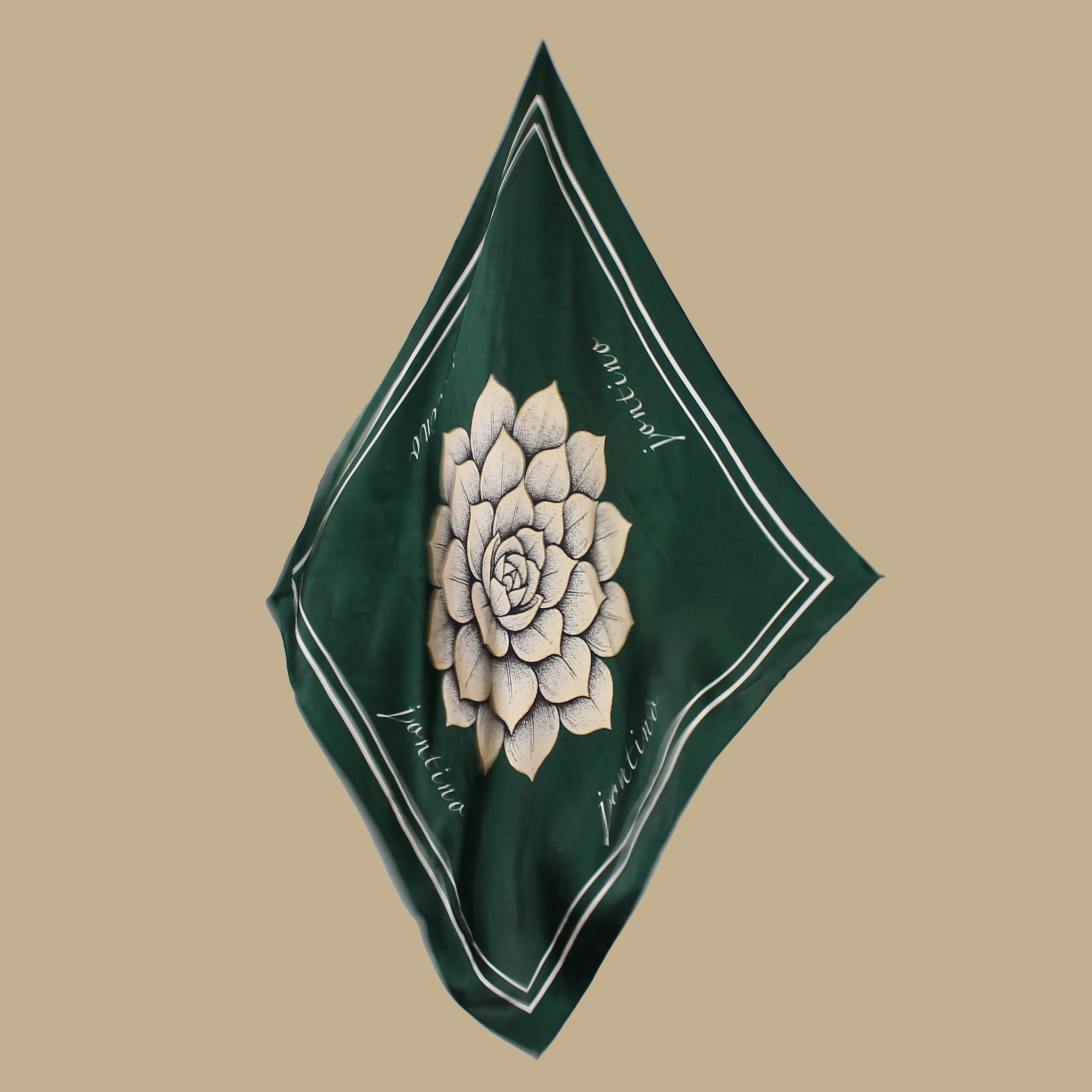 flora green ⁓ mulberry silk scarf